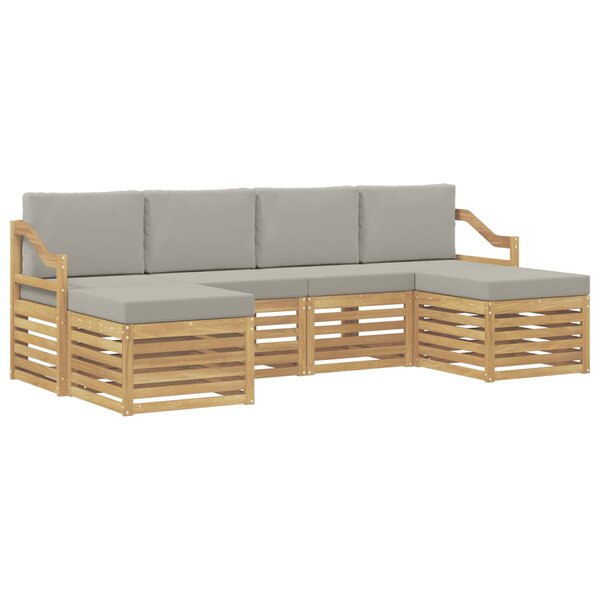 vidaXL Ensemble de canapés d'extérieur 6 pc Blanc et gris clair