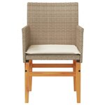 vidaXL Chaises de jardin coussins lot de 2 beige résine tressée bois
