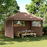 vidaXL Tente de fête 279 x 410 x 315 cm Marron Tissu Oxford