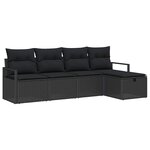 vidaXL Ensemble de salon de jardin 5 pièces avec coussins en rattan synthétique noir