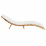 vidaXL Transat Blanc crème 188 x 55 x 59 cm Bois de teck solide