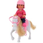 Simba Toys 105737464 - Evi Love Poupée en tenue d'équitation avec cheval