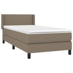 vidaXL Sommier à lattes de lit avec matelas Taupe 80x200 cm Tissu