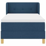 vidaXL Lit à Ressorts avec Matelas Crème 90x200 cm Tissu Bleu