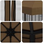 vidaXL Abri de jardin avec parois 3 x 3 m Taupe Polyester et Acier
