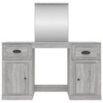 vidaXL Coiffeuse avec miroir sonoma gris 130x50x132 5 cm