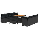 vidaXL Ensemble de canapé de jardin Noir 100 x 100 x 71 cm