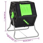vidaXL Composteur à tambour 60x58x74 cm 105 L Polypropylène