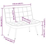 vidaXL Banc gris foncé 110x74x84 cm velours