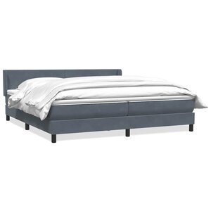 vidaXL Sommier à lattes de lit et matelas gris foncé 180x210cm velours