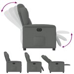 vidaXL Fauteuil inclinable électrique Gris foncé Tissu