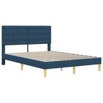 vidaXL Cadre de lit avec tête de lit Bleu 140 x 190 cm Tissu