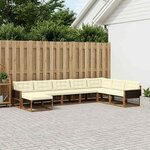 vidaXL Ensemble de canapés d'extérieur 8 pc Naturel et Crème