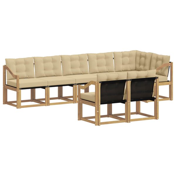 vidaXL Ensemble de canapés d'extérieur 8 pc Blanc et Beige