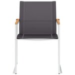 vidaXL Chaises de jardin lot de 4 Textilène et acier inoxydable Gris