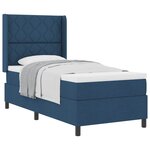 vidaXL Lit à ressorts avec matelas Bleu 200 x 100 cm tissu