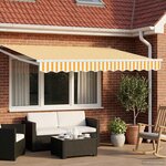 vidaXL Auvent rétractable électrique Jaune et blanc 3 5 x 2 m