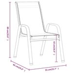 vidaXL Chaises empilables de jardin lot de 2 Gris Tissu textilène