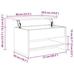 vidaXL Table basse Gris béton 80x50x40 cm Bois d'ingénierie