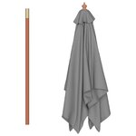 vidaXL Parasol d'extérieur avec mât en bois 150x200 cm anthracite