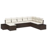 vidaXL Ensemble de canapés de jardin 8 pièces avec coussins en poly rotin marron