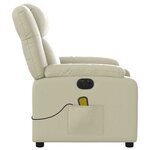 vidaXL Fauteuil de massage inclinable électrique crème similicuir