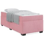 vidaXL Cadre de lit avec matelas avec matelas Rose 90 x 190 cm Velours