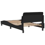 vidaXL Cadre de lit Dover noir 100x190 cm similicuir