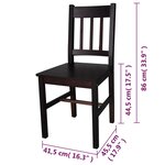 vidaXL Chaises à manger lot de 6 marron foncé pinède