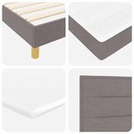 vidaXL Lit boxspring avec matelas Taupe 120 x 190 cm tissu