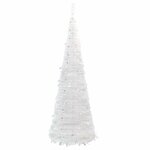 vidaXL Sapin de Noël artificiel escamotable 100 LED blanc 150 cm