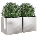 vidaXL Jardinières 2 Pièces argenté 49x47x46 cm acier inoxydable