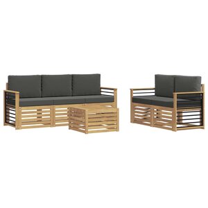 vidaXL Ensemble de canapés d'extérieur 6 pc Blanc et anthracite