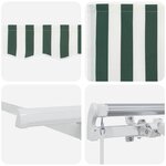vidaXL Auvent Rétractable Vert et blanc 350 x 200 cm