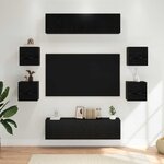 vidaXL Ensemble meuble TV 8 Pièces 120 x 30 x 30 cm Chêne noir