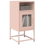 vidaXL Table de chevet rose 36x39x78 cm acier laminé à froid