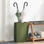 vidaXL Porte-parapluie avec stockage Vert olive 28 x 12 x 41 cm Acier