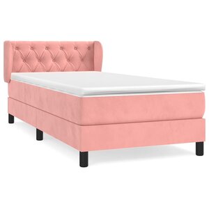 vidaXL Sommier à lattes de lit et matelas Rose 80x200 cm Velours