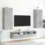 vidaXL Meuble TV mural gris béton 40 5x30x102 cm bois d'ingénierie