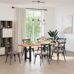 vidaXL Pieds de table à manger Noir 2 pièces 50 x (72-73) cm Acier