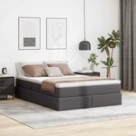 vidaXL Lit avec rangement et matelas avec matelas Gris 140 x 200 cm