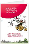 Grande carte départ gaston lagaffe avec enveloppe pour retraite ou déménagement