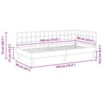 vidaXL Cadre de lit d'angle Gris clair 90 cm x 190 cm Velours
