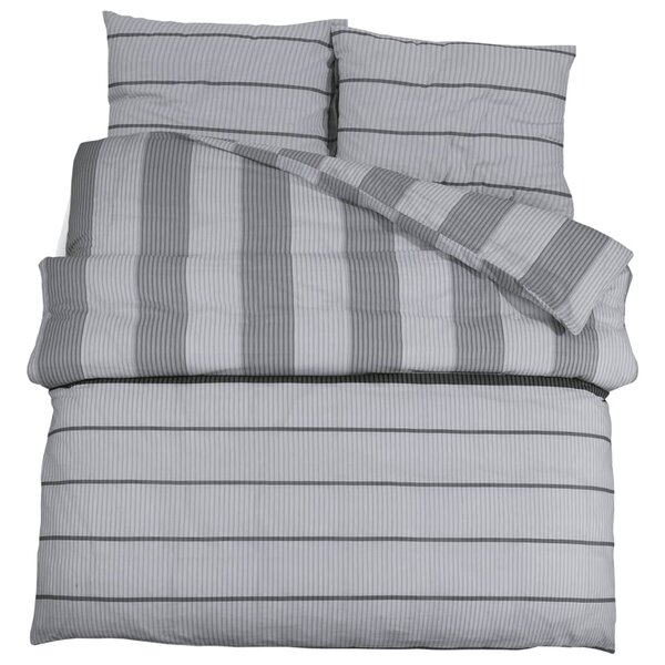 vidaXL Ensemble de housse de couette Gris 240x220 cm Coton