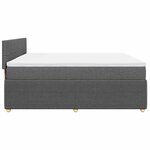 vidaXL Sommier à lattes de lit avec matelas Gris foncé 200x200cm Tissu
