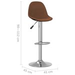 vidaXL Tabourets de bar lot de 2 marron tissu