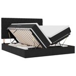 vidaXL Lit de rangement LED avec matelas Noir 200 x 200 cm Velours