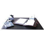 Sous-main q-connect simple pvc coins arrondis dessous mousse antidérapant bord soudé 40x53cm coloris noir