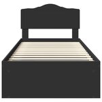 vidaXL Cadre de lit avec tête de lit Noir 90 x 200 cm Pin massif