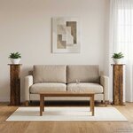 vidaXL Support de Plante 2 pc Chêne fumé 30 5 x 30 x 100 5 cm